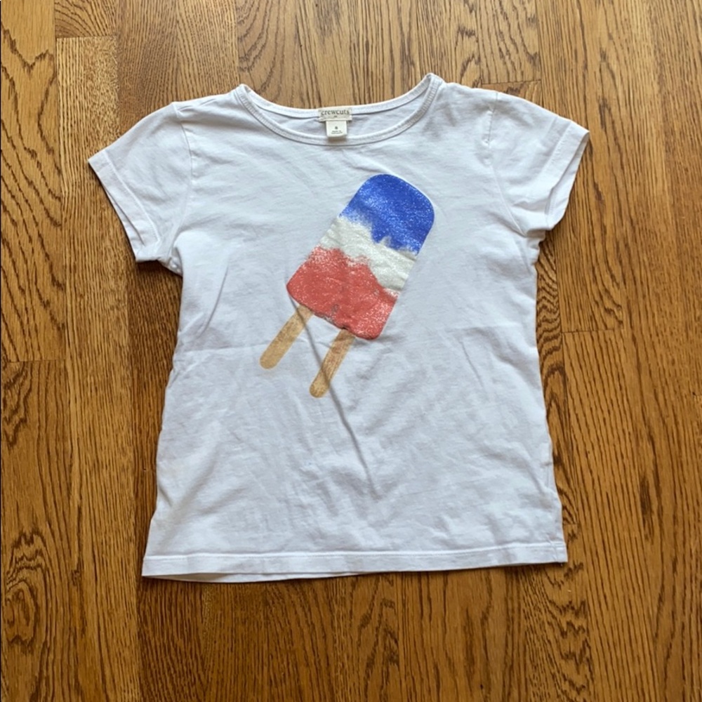White cotton t shirt with popsicle design